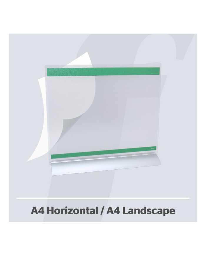 PosterFix® Sobremesa A4H Metacrilato Transparente Verde