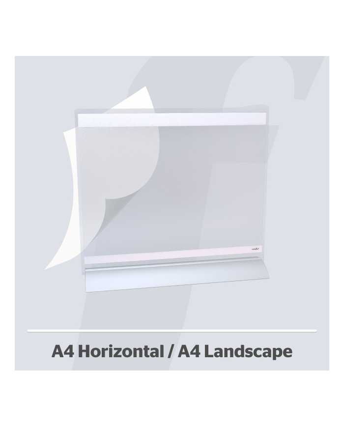 PosterFix® Sobremesa A4H Metacrilato Transparente Blanco
