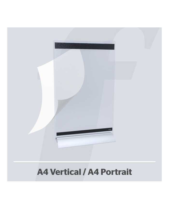 PosterFix® Sobremesa A4V Metacrilato Transparente Negro