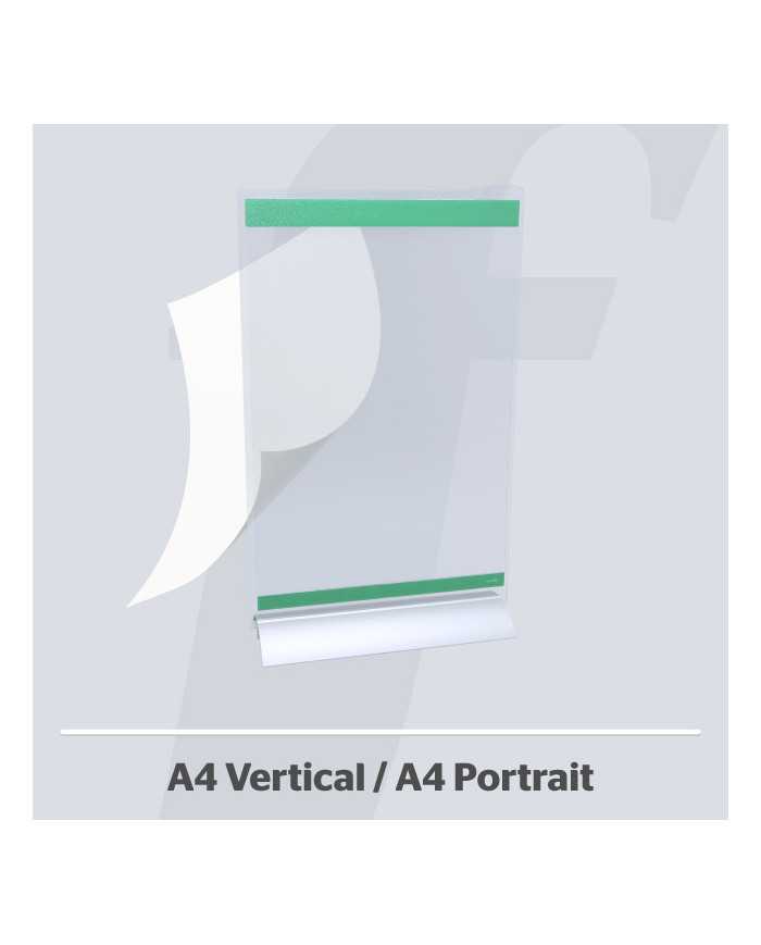 PosterFix® Sobremesa A4V Metacrilato Transparente Verde