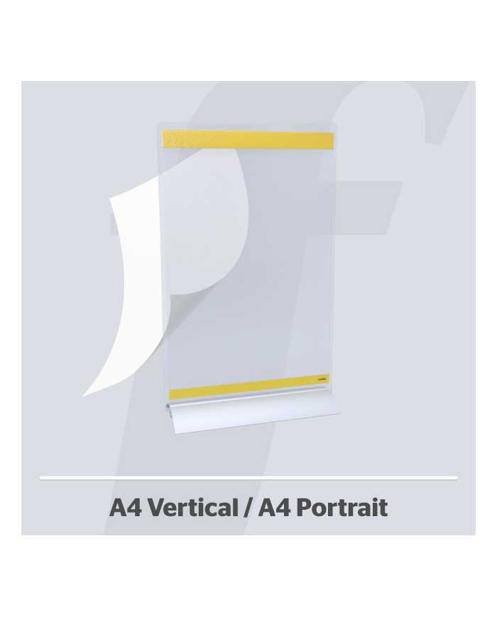 PosterFix® Sobremesa A4V Metacrilato Transparente Amarillo