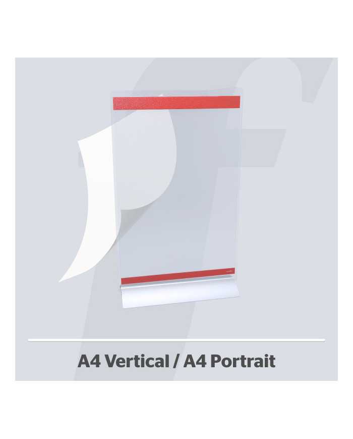 PosterFix® Sobremesa A4V Metacrilato Transparente Rojo