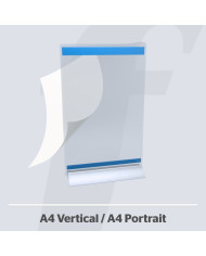 PosterFix® Sobremesa A4V Metacrilato Transparente Azul