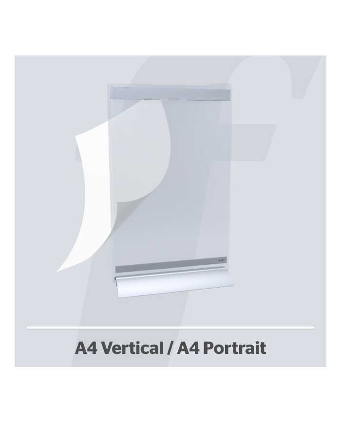 PosterFix® Sobremesa A4V Metacrilato Transparente Gris