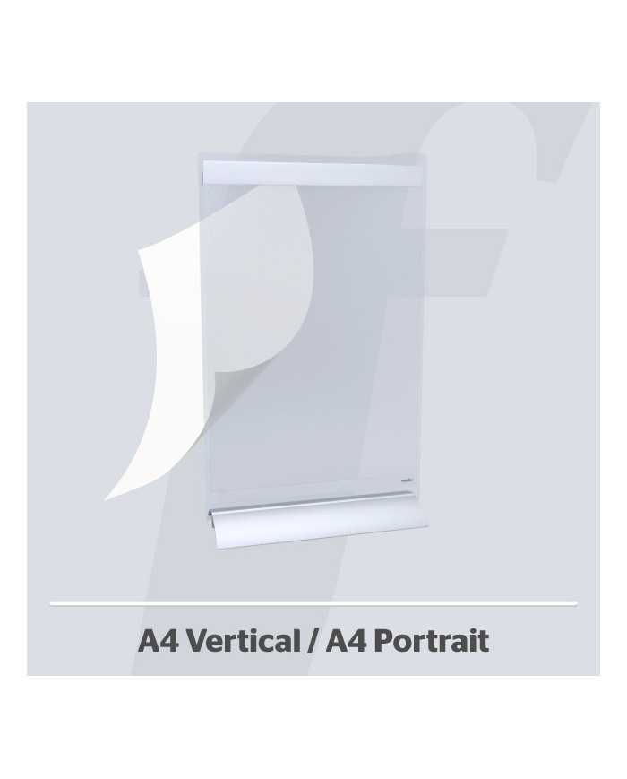 PosterFix® Sobremesa A4V Metacrilato Transparente Blanco