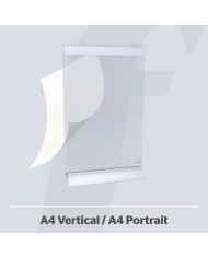 PosterFix® Sobremesa A4V Metacrilato Transparente Blanco